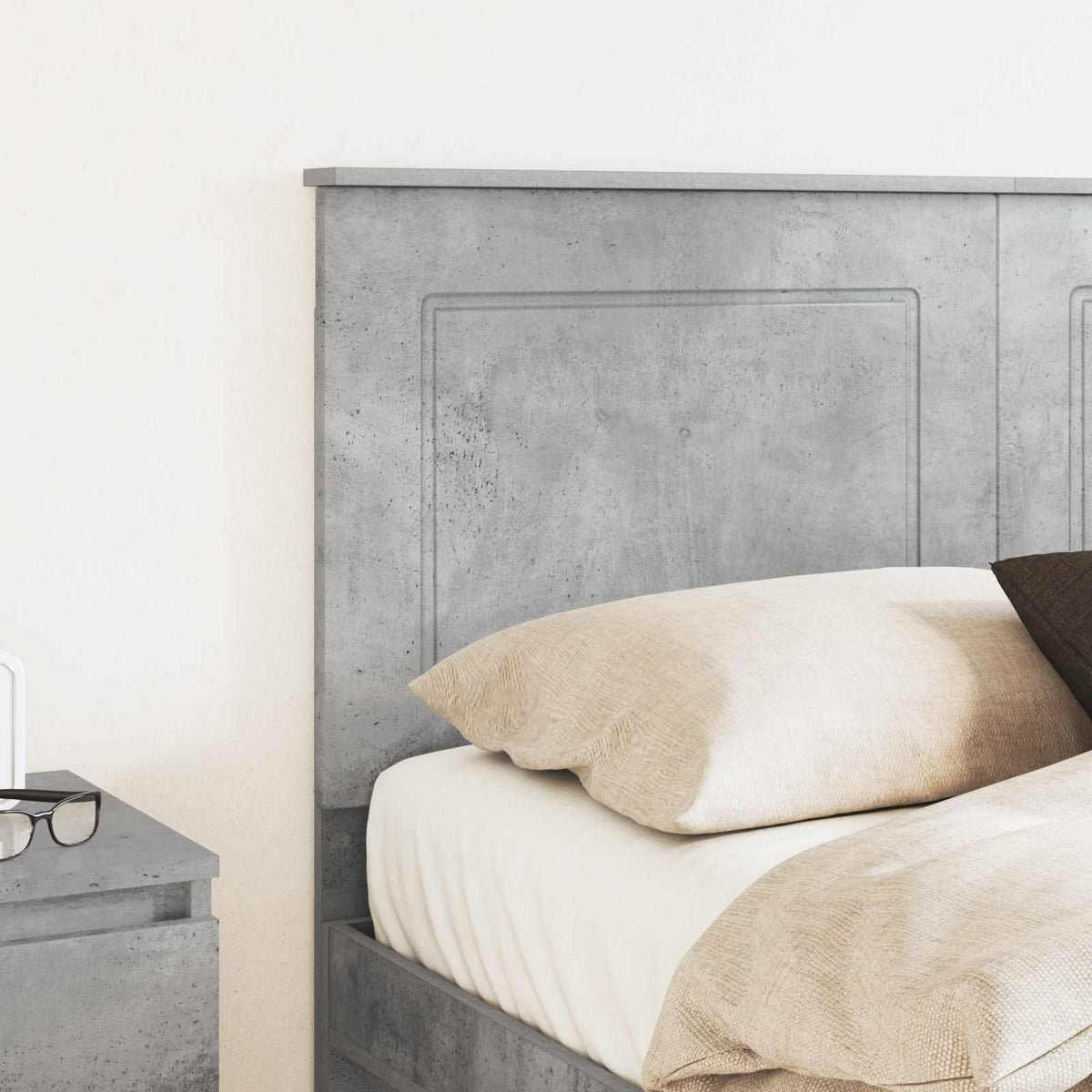 Headboard 100 cm Engineered Wood Concrete grey 140 cm