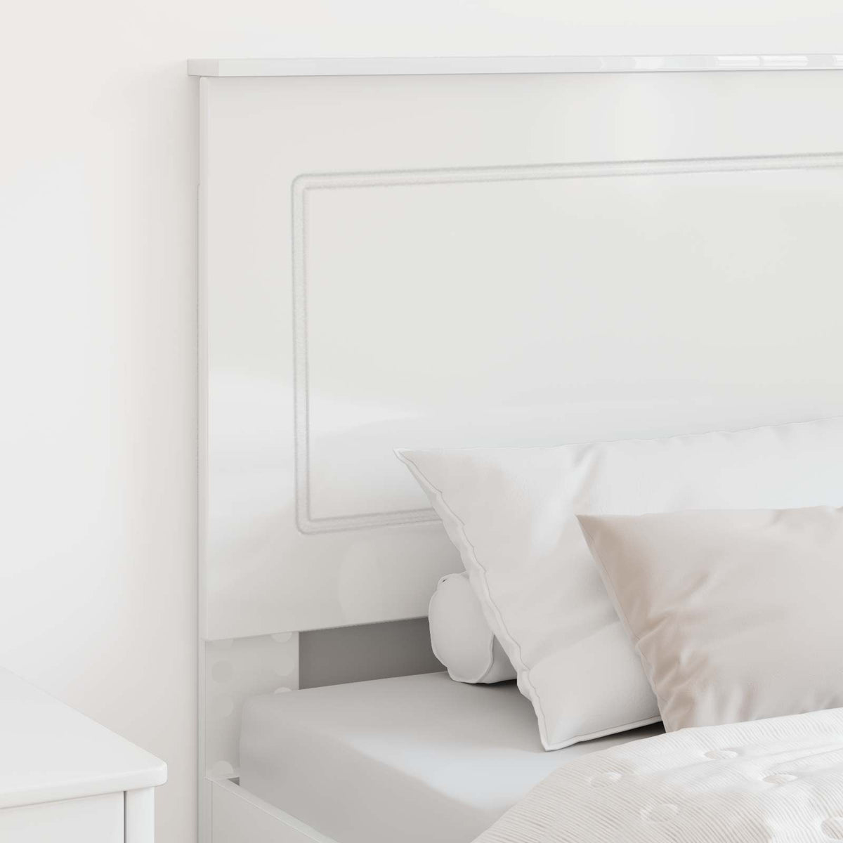 Headboard Gloss White 100 cm Engineered Wood High gloss white 75 cm