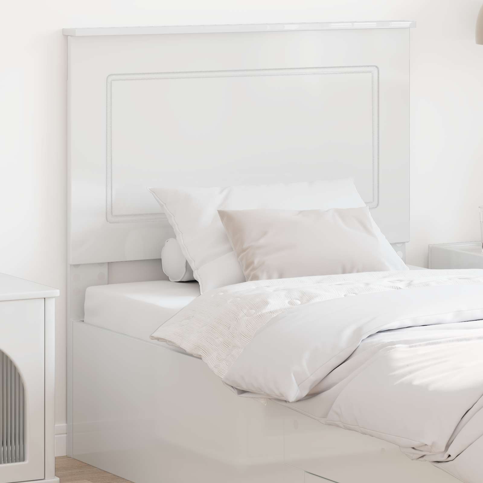 Headboard Gloss White 100 cm Engineered Wood High gloss white 75 cm