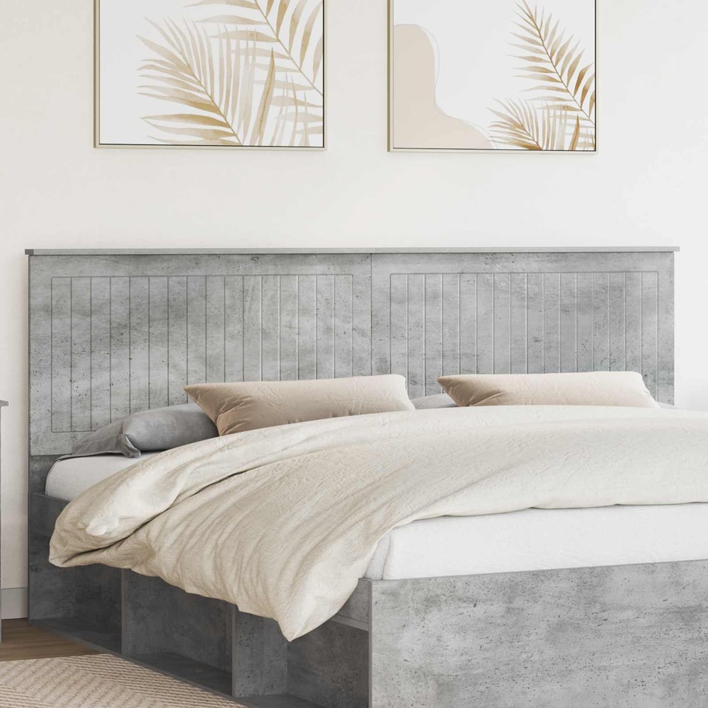 Headboard Engineered wood Concrete Grey 200 cm