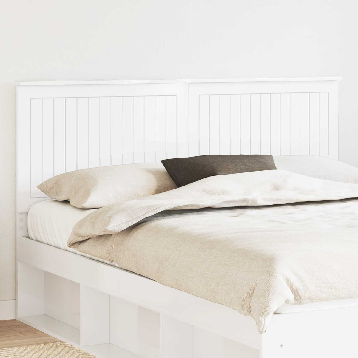 vidaXL Headboard Engineered wood High gloss white