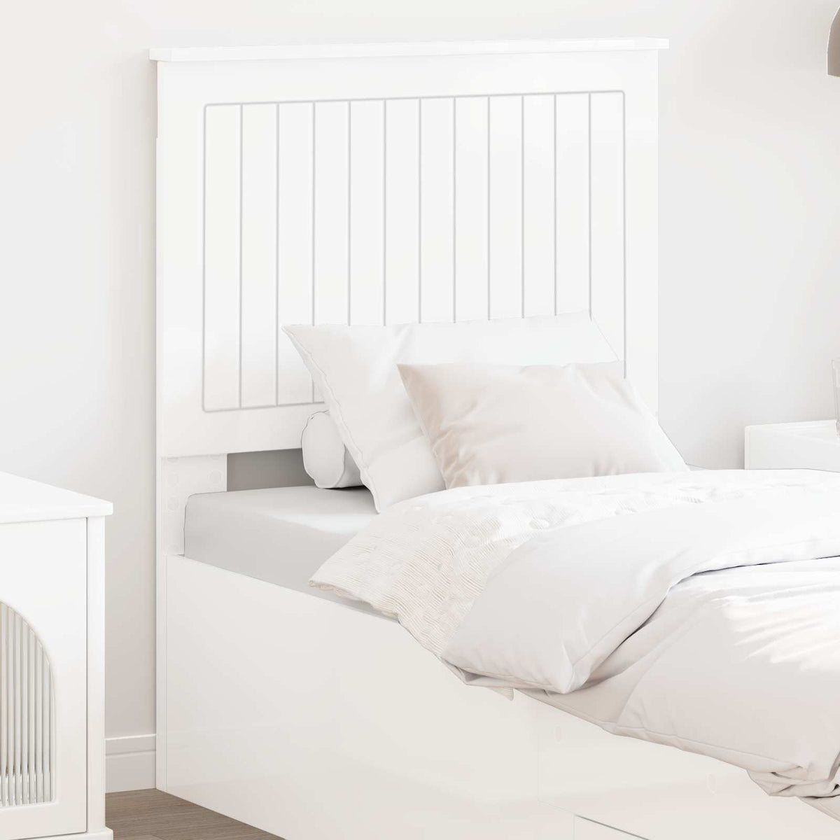 Headboard Engineered wood High gloss white 75 cm
