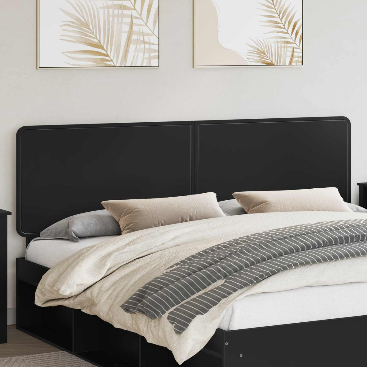 vidaXL Headboard Engineered wood Black