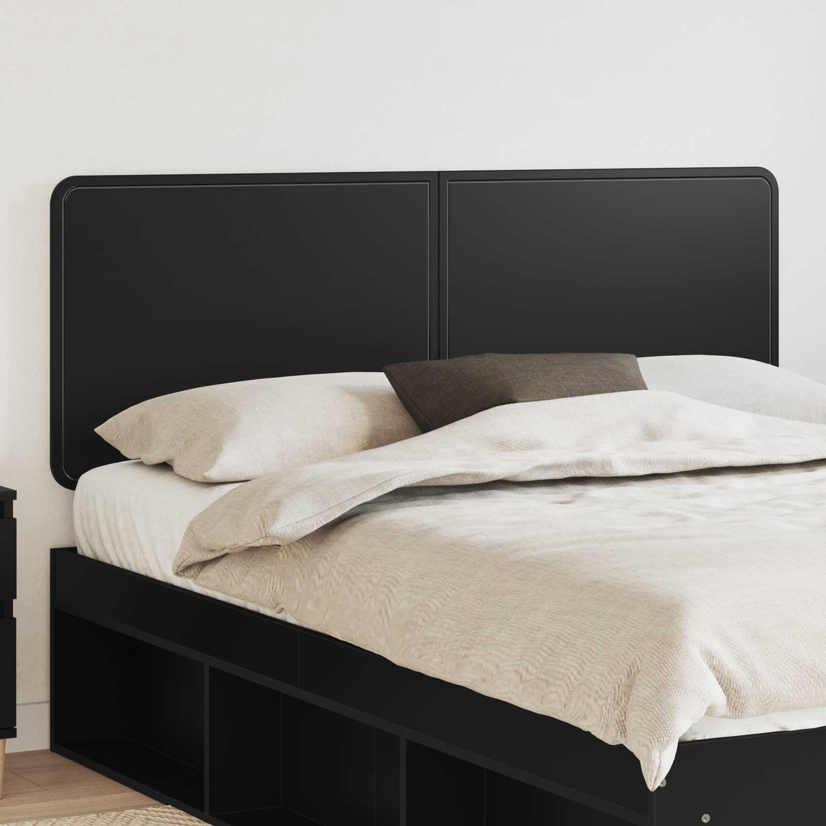 vidaXL Headboard Engineered wood Black
