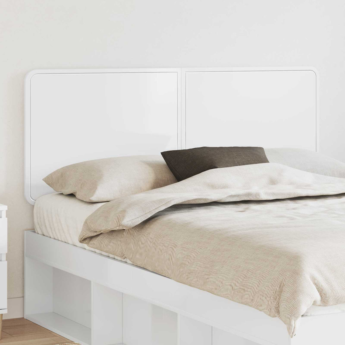 vidaXL Headboard Engineered wood High gloss white