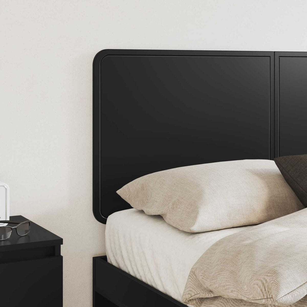Headboard Engineered wood Black 135 cm
