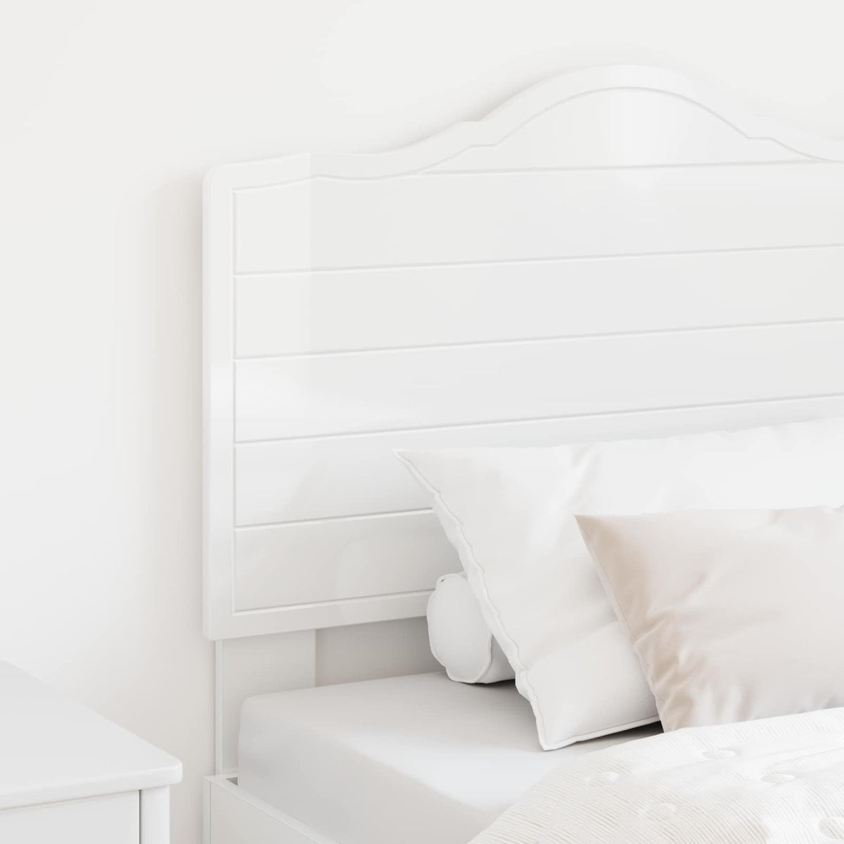 Headboard Gloss White Engineered wood High Gloss White 100 cm