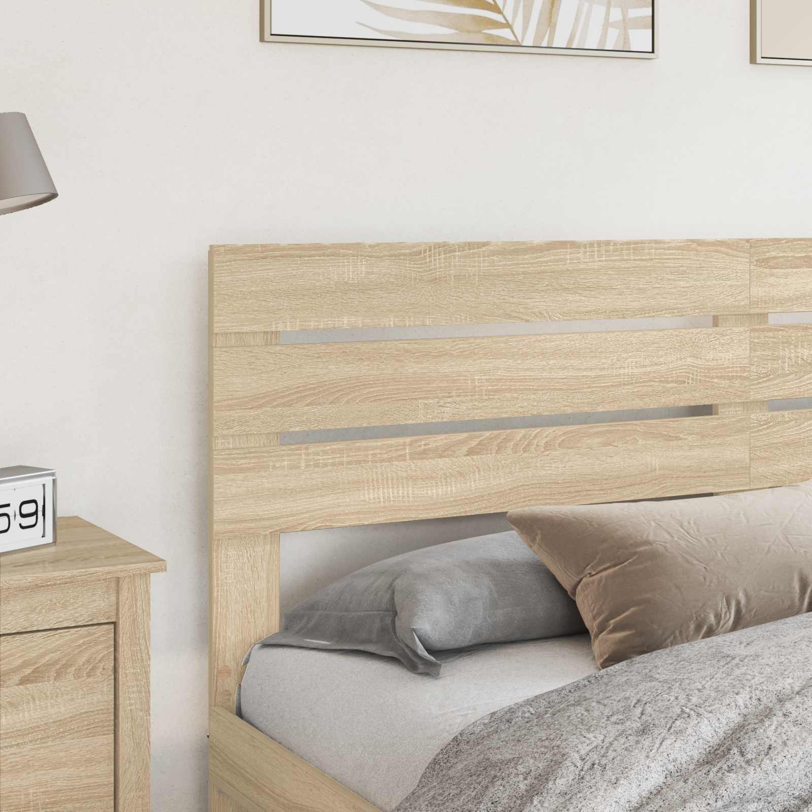 vidaXL Headboard Sonoma Oak Engineered wood 3