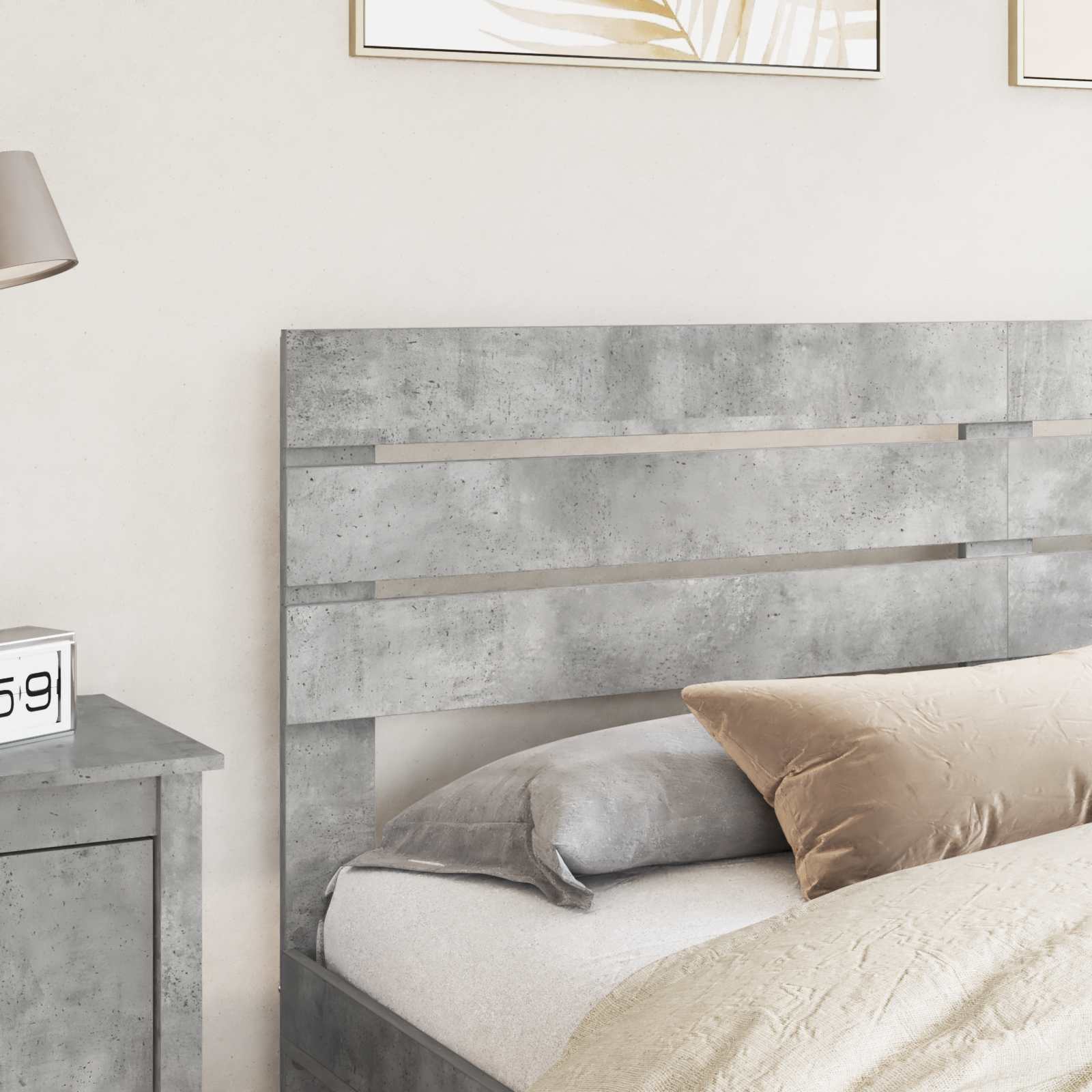 vidaXL Headboard Concrete Grey Engineered wood 3