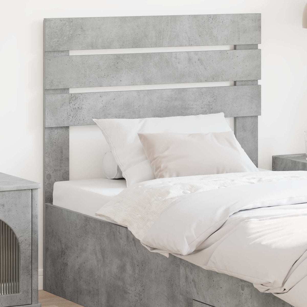 Headboard Engineered wood Concrete grey 80 cm