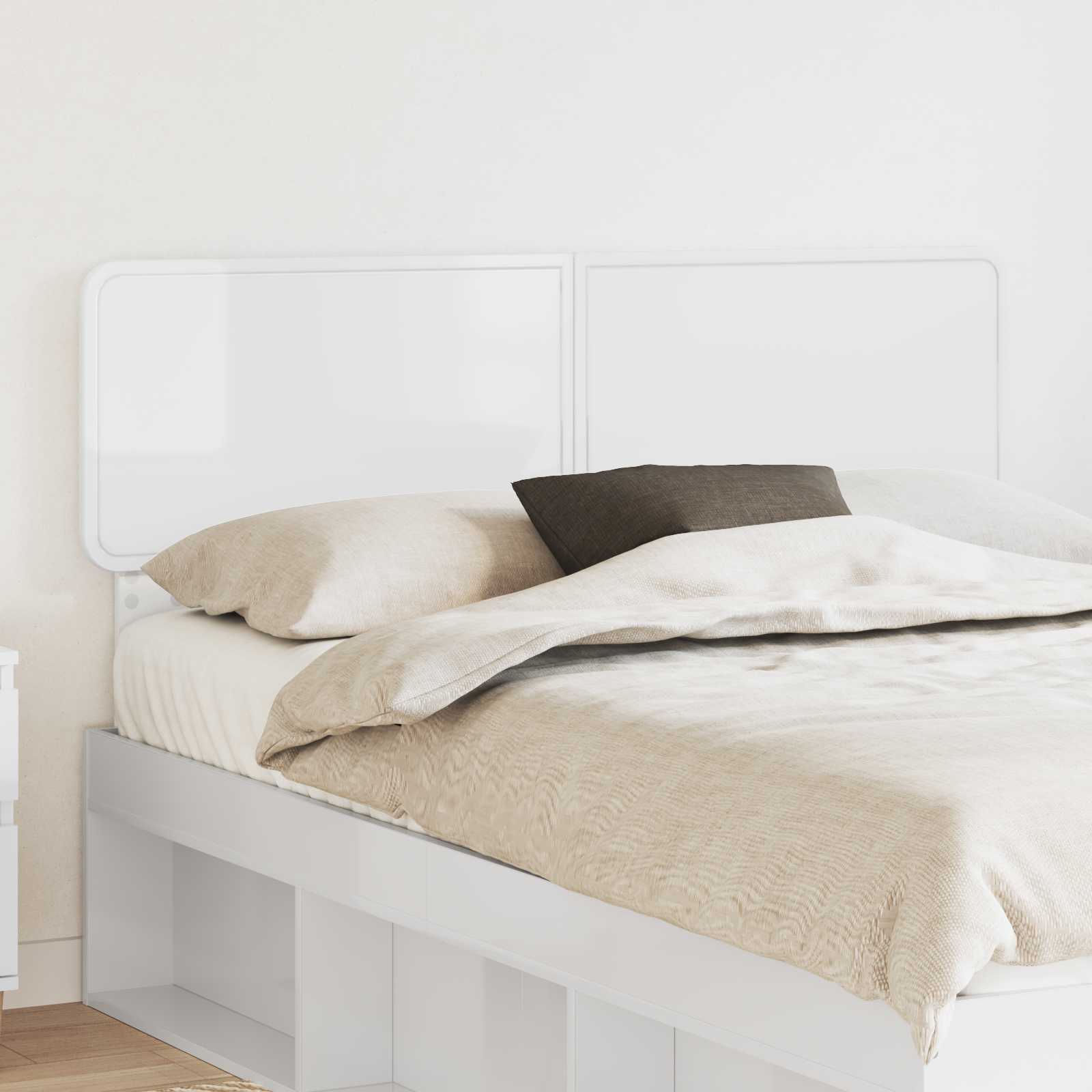vidaXL Headboard Gloss White Engineered wood 1