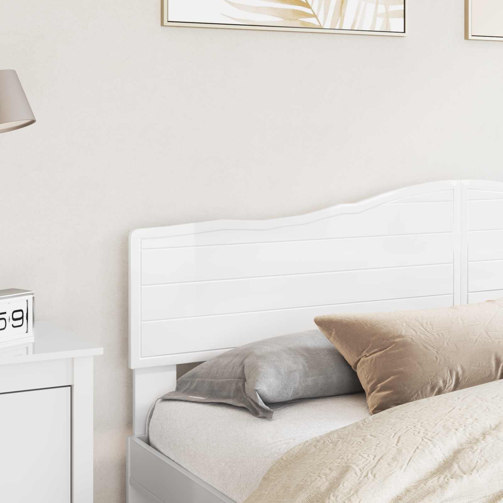 vidaXL Headboard Gloss White Engineered wood 3