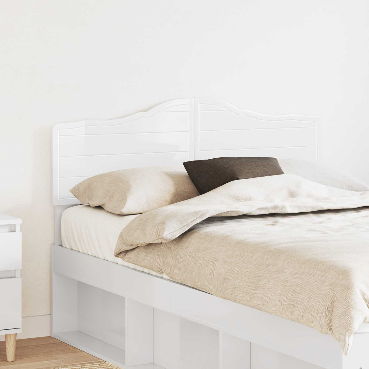 vidaXL Headboard Gloss White Engineered wood High gloss white