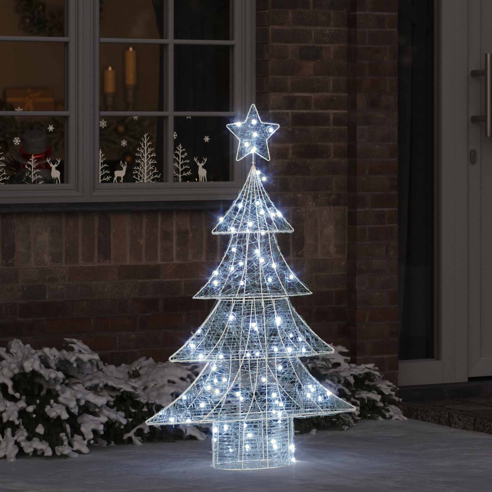 vidaXL Christmas Tree 100 LEDs Cold white 120 cm Acrylic 1
