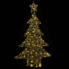 vidaXL Christmas Tree 120 LEDs Warm white 150 cm Rattan 4