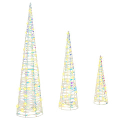 vidaXL Christmas Tree 3 pcs 90 LEDs Warm white 20 x 20 x 80 cm PET 2