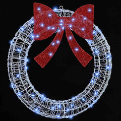 vidaXL Wreath 60 LEDs Cold white 76 x 76 x8.5 cm Acrylic 4
