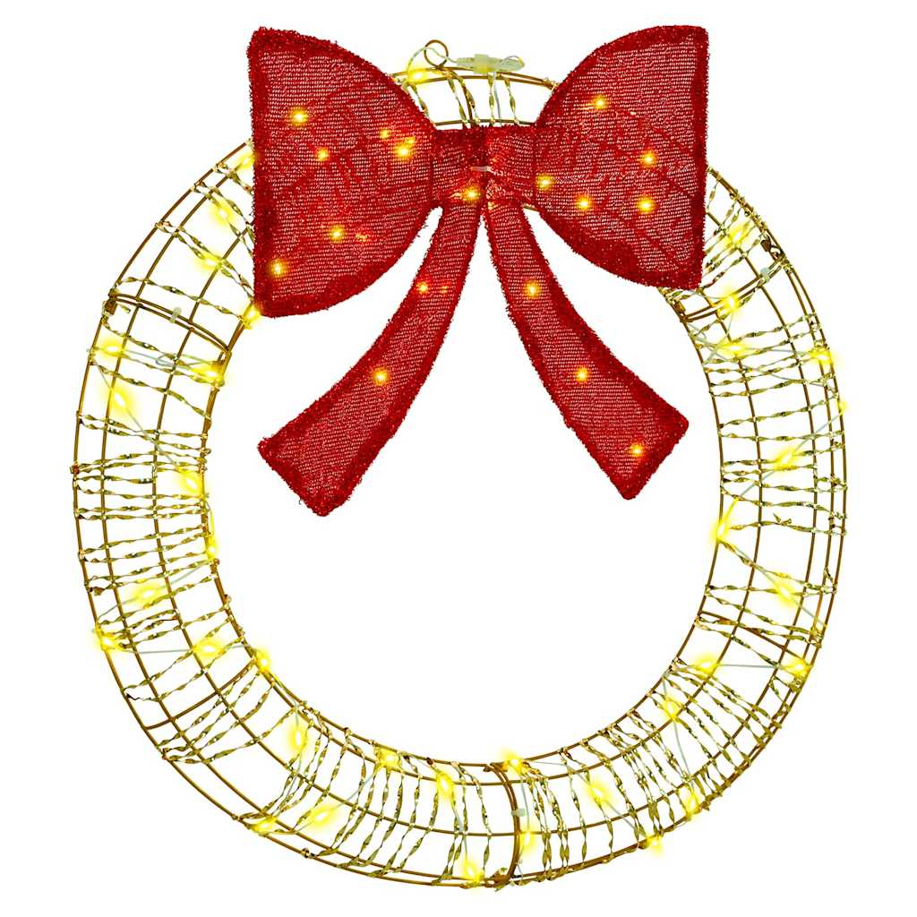 vidaXL Wreath 60 LEDs Warm white 76 x 76 x 8 cm PET 2