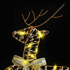 vidaXL LED Reindeers 2 pcs 40 LEDs Warm White 44 x 18 x 65.5 cm PET 6