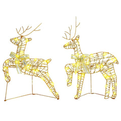 vidaXL LED Reindeers 2 pcs 40 LEDs Warm White 44 x 18 x 65.5 cm PET 2