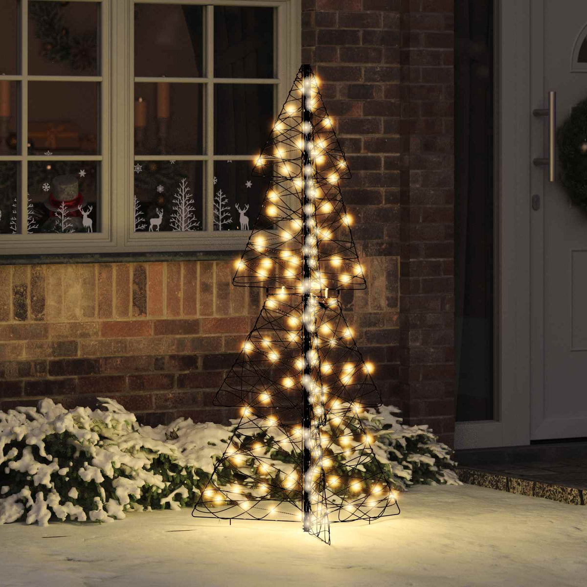 Christmas Tree Warm White PET 100 LEDs Rattan