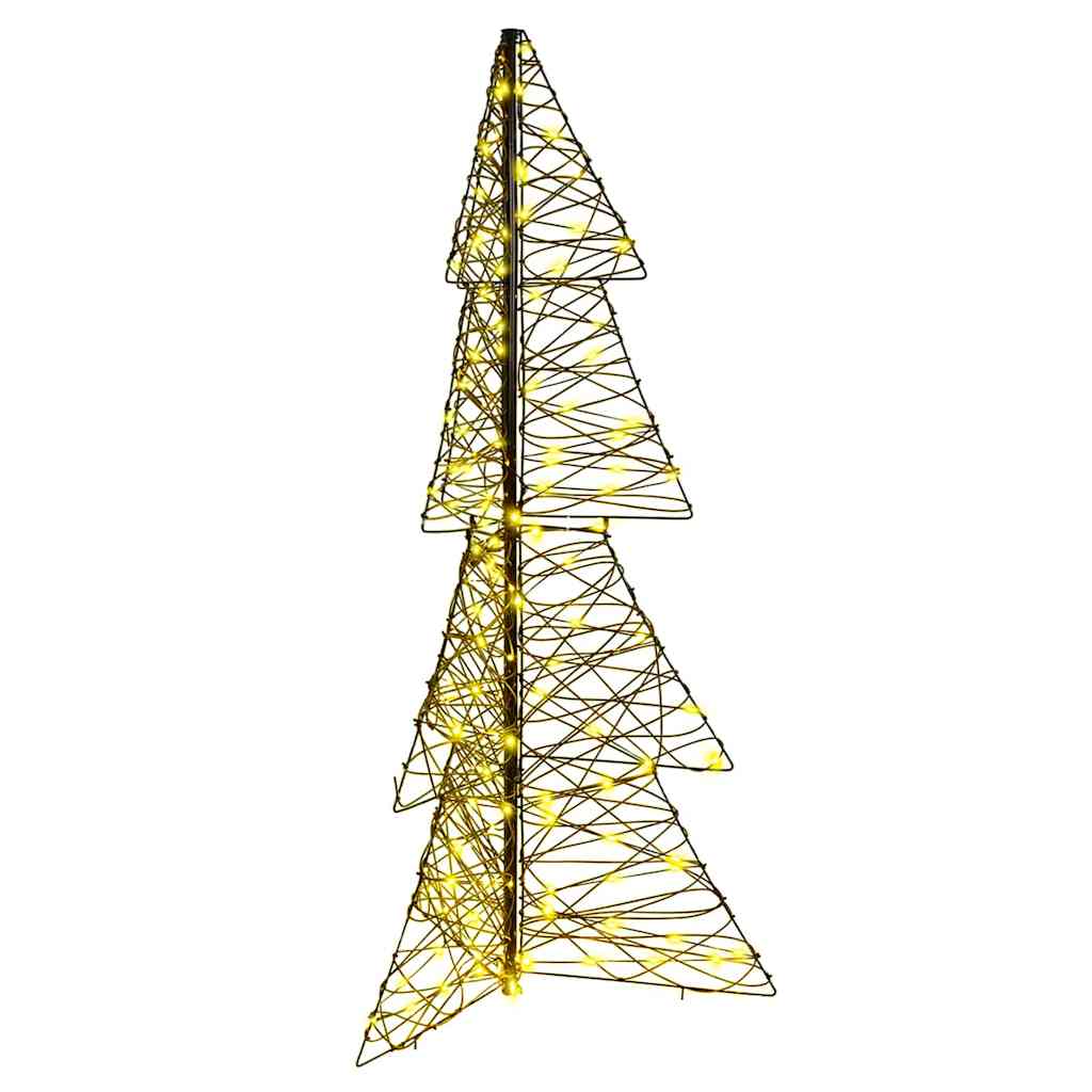vidaXL Christmas Tree 160 LEDs Warm White 150 cm Rattan 2