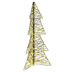 vidaXL Christmas Tree 160 LEDs Warm White 150 cm Rattan 2