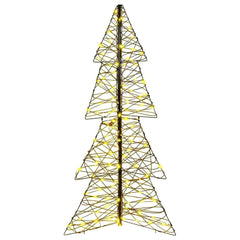 vidaXL Christmas Tree 160 LEDs Warm White 150 cm Rattan 4