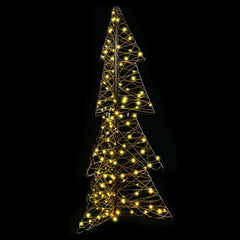 vidaXL Christmas Tree 160 LEDs Warm White 150 cm Rattan 5