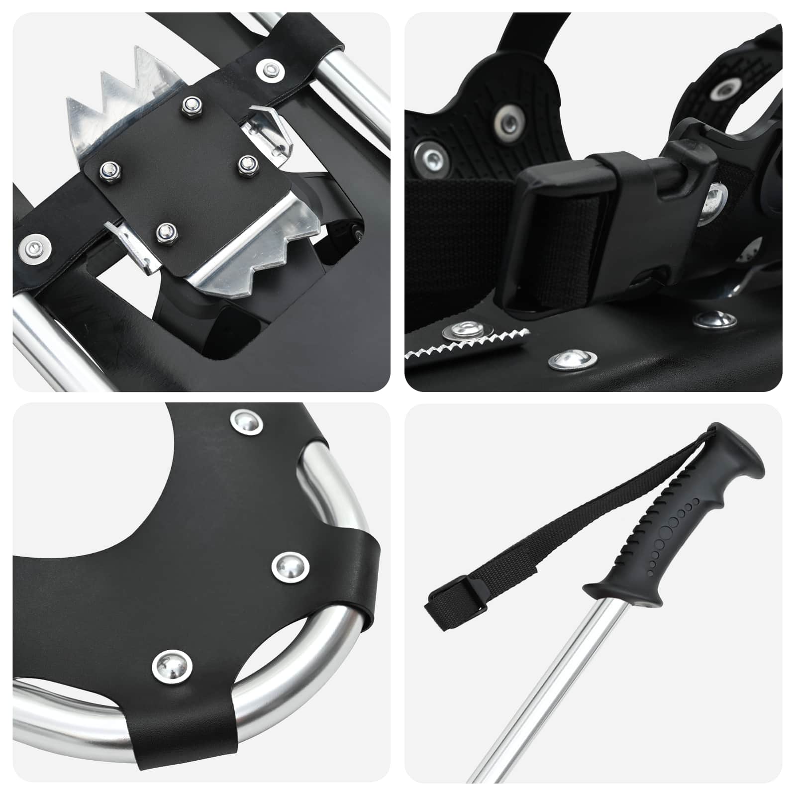 vidaXL 3 in 1 Snowshoes Silver and Black 78.5 x 22 cm 5