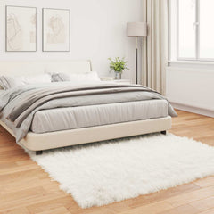 vidaXL Faux Sheepskin Rug TAFALLA White 120 x 120 cm Polyester 4