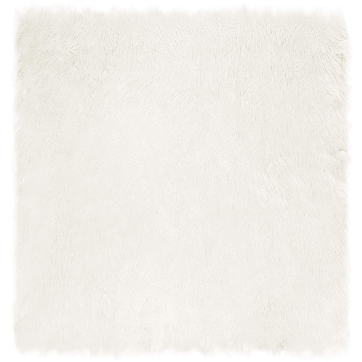 Faux Sheepskin Rug TAFALLA Polyester White 120 x 120 cm
