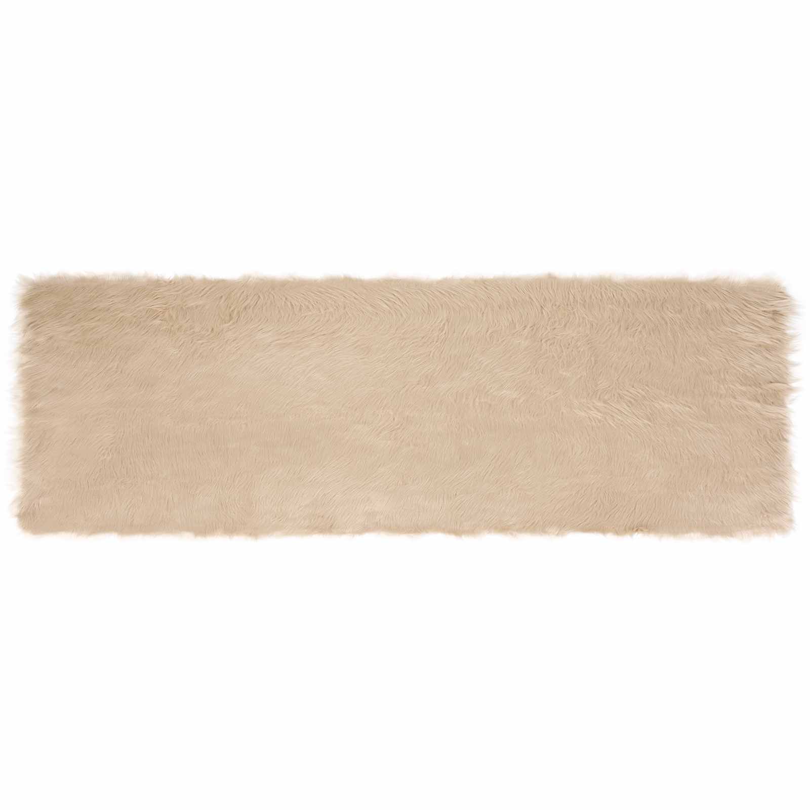 vidaXL Faux Sheepskin Rug TAFALLA Beige 80 x 250 cm Polyester 2