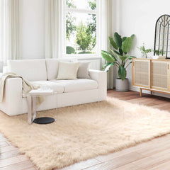 Faux Sheepskin Rug TAFALLA Polyester Beige 50 x 80–Ø 120 cm 200 x 200 cm