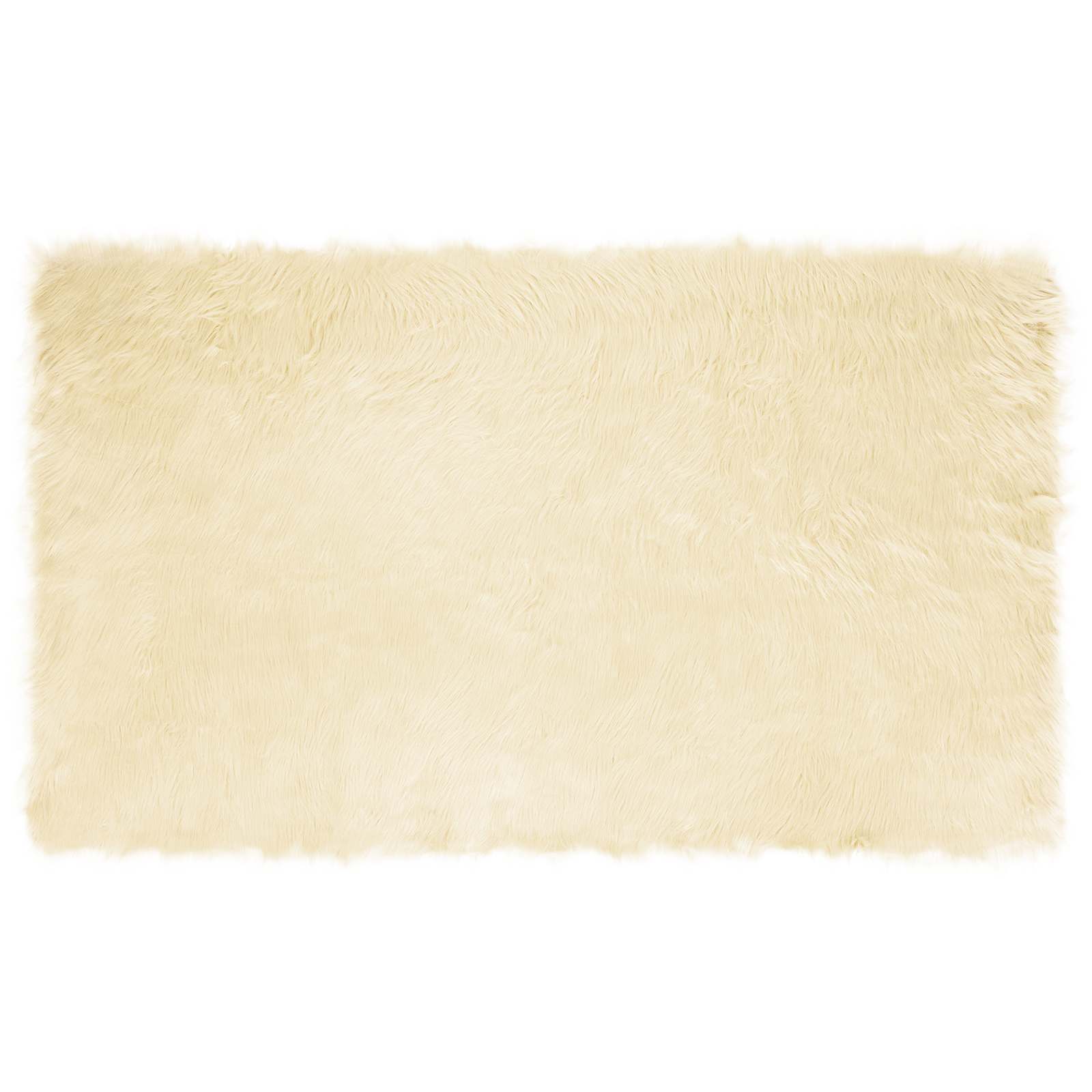 vidaXL Faux Sheepskin Rug TAFALLA Cream 100 x 200 cm Polyester 2