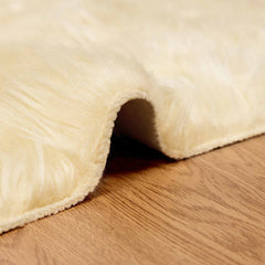 vidaXL Faux Sheepskin Rug TAFALLA Cream 200 x 200 cm Polyester 5