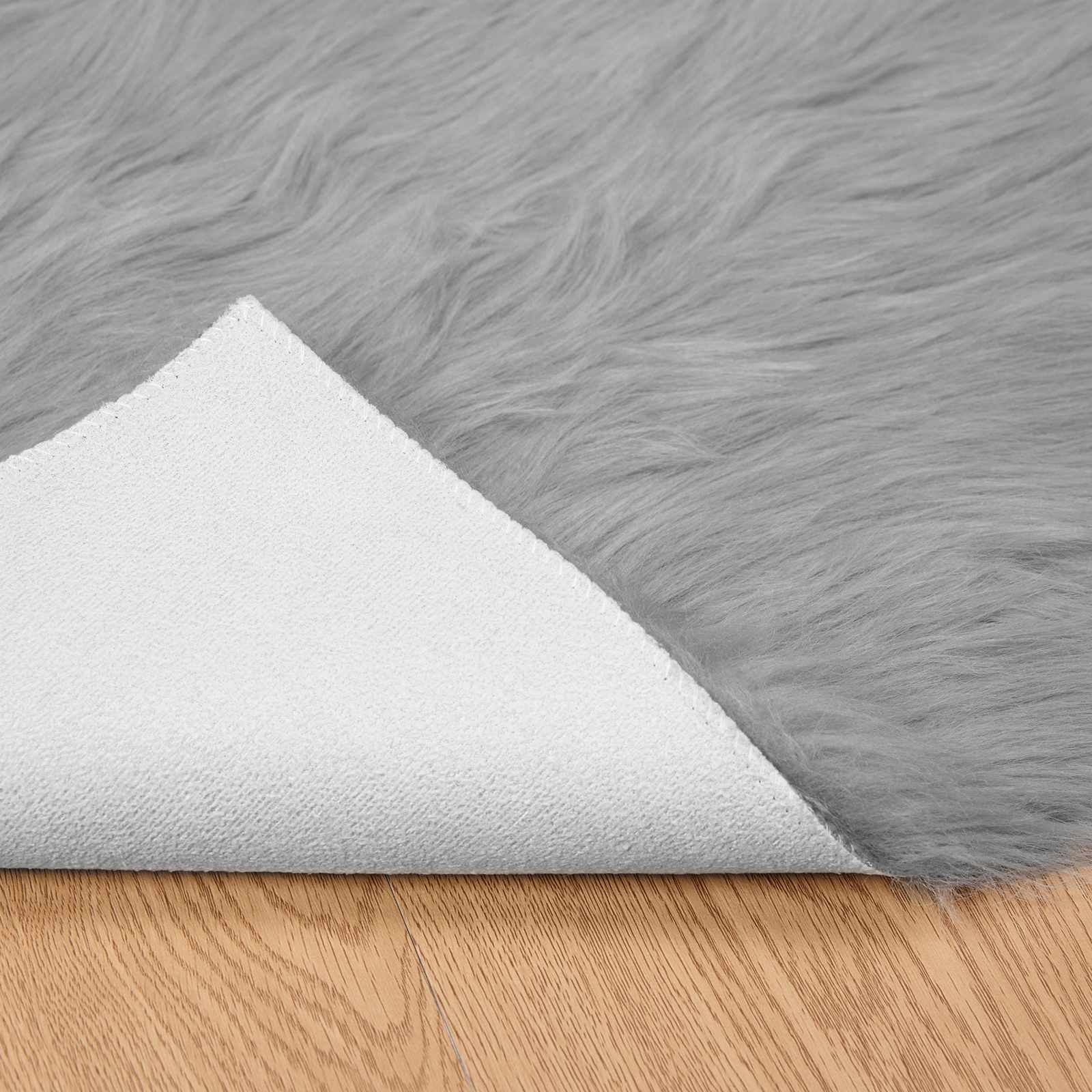 vidaXL Faux Sheepskin Rug TAFALLA Grey 100 x 200 cm Polyester 6