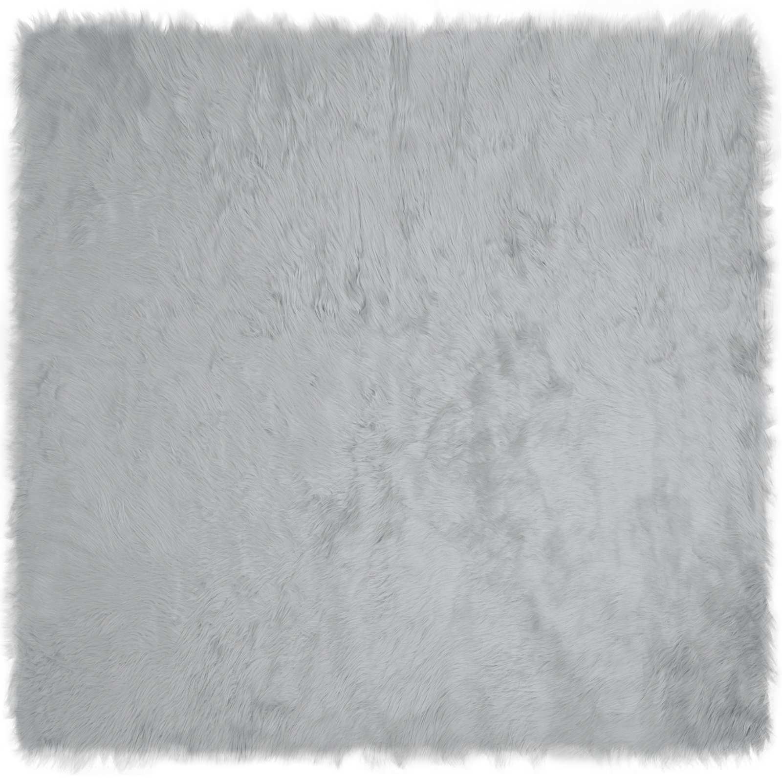 vidaXL Faux Sheepskin Rug TAFALLA Grey 200 x 200 cm Polyester 2