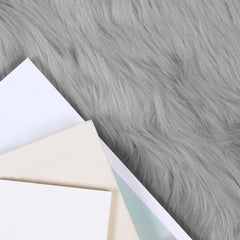 vidaXL Faux Sheepskin Rug TAFALLA Grey Ø 200 cm Polyester 3