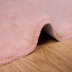 vidaXL Faux Sheepskin Rug TAFALLA Pink 80 x 250 cm Polyester 5