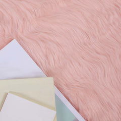 vidaXL Faux Sheepskin Rug TAFALLA Pink 200 x 200 cm Polyester 3