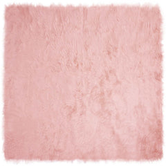 vidaXL Faux Sheepskin Rug TAFALLA Pink 200 x 200 cm Polyester 2