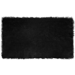 vidaXL Faux Sheepskin Rug TAFALLA Black 100 x 200 cm Polyester 2