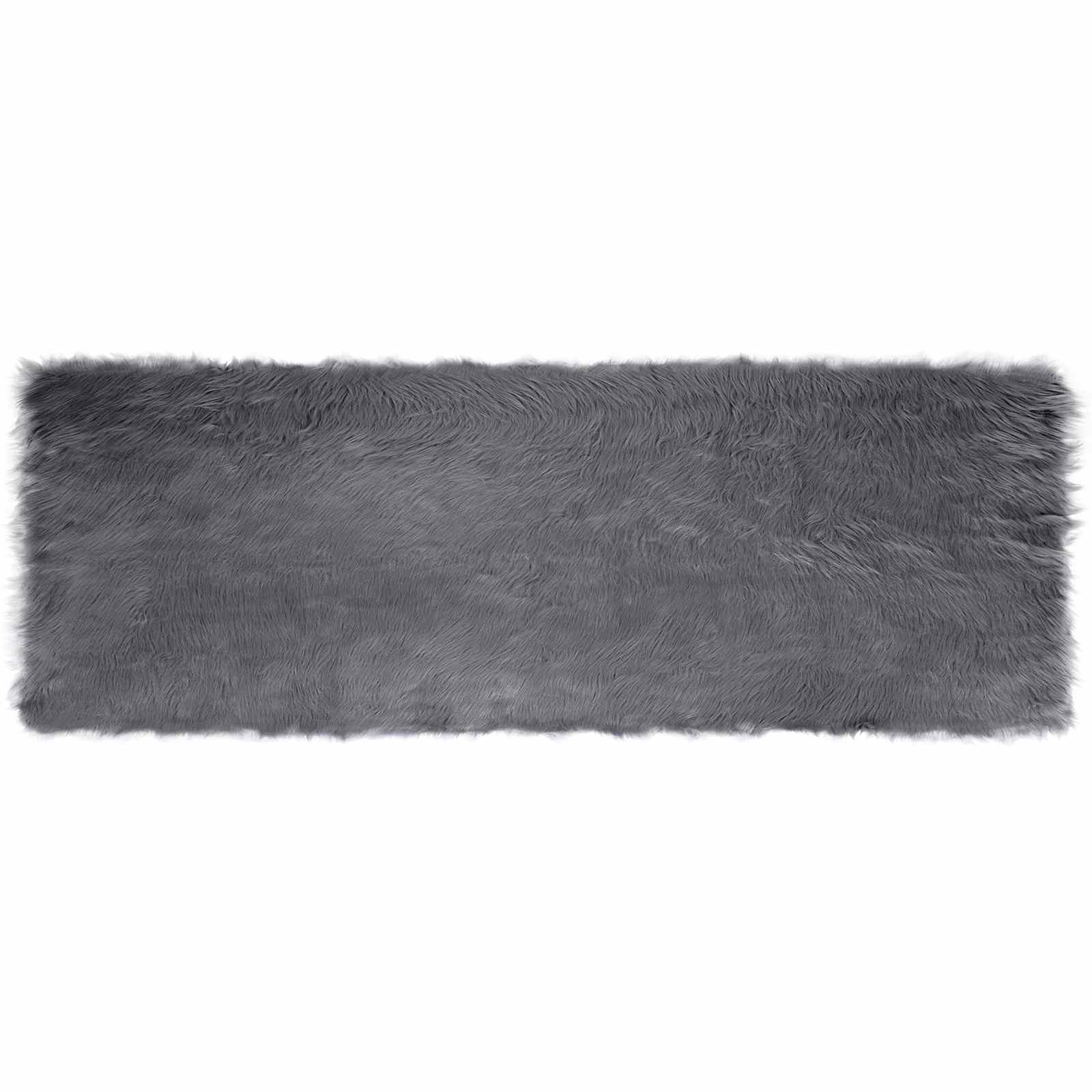 vidaXL Faux Sheepskin Rug TAFALLA Anthracite 80 x 250 cm Polyester 2