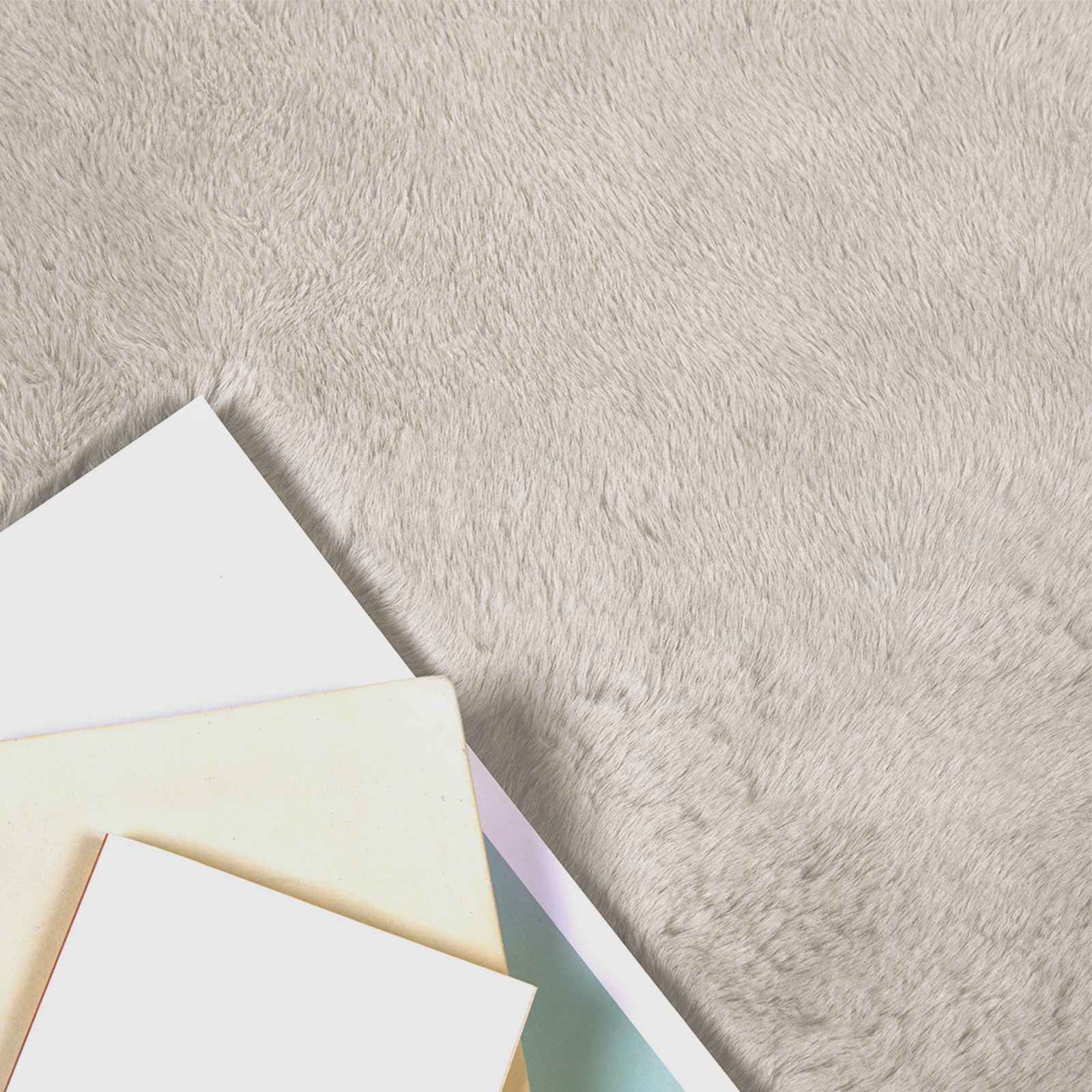 vidaXL Anti-Slip Faux Rabbit Fur Rug OLITE Beige 80 x 250 cm Polyester 3