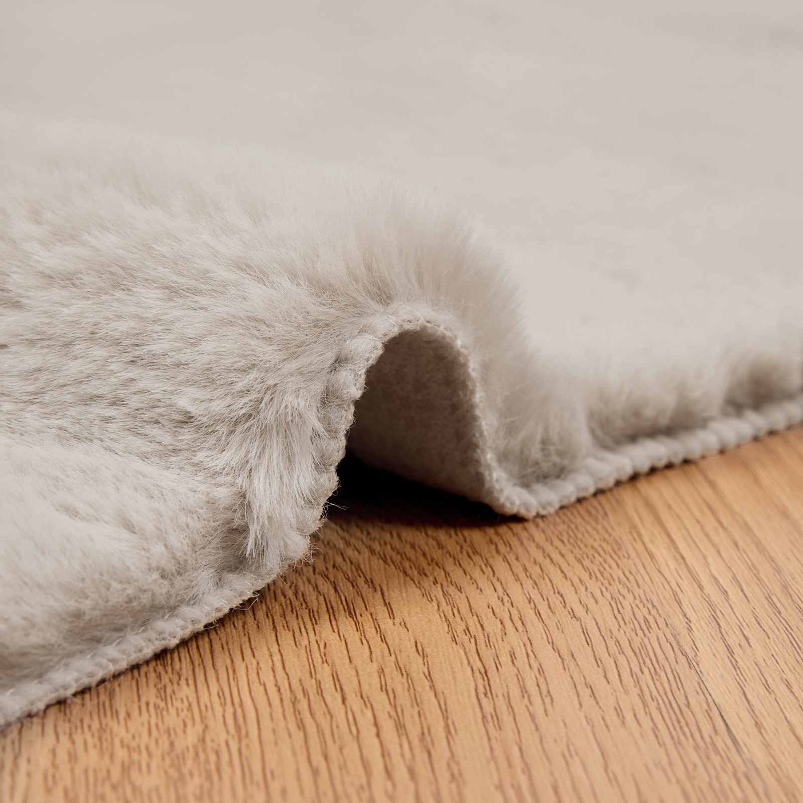 vidaXL Anti-Slip Faux Rabbit Fur Rug OLITE Beige 200 x 200 cm 5