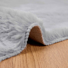 vidaXL Anti-Slip Faux Rabbit Fur Rug OLITE Grey 120 x 170 cm Polyester 5