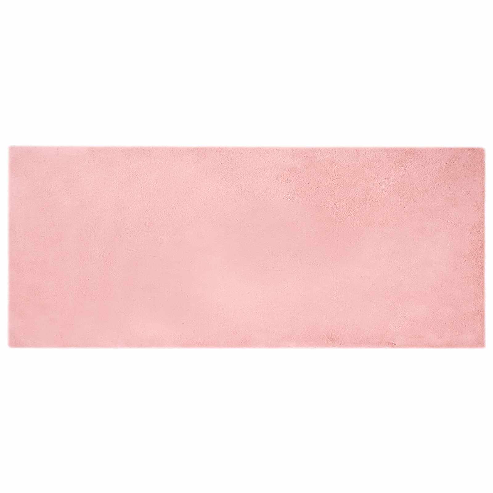 vidaXL Anti-Slip Faux Rabbit Fur Rug OLITE Pink 80 x 200 cm Polyester 2