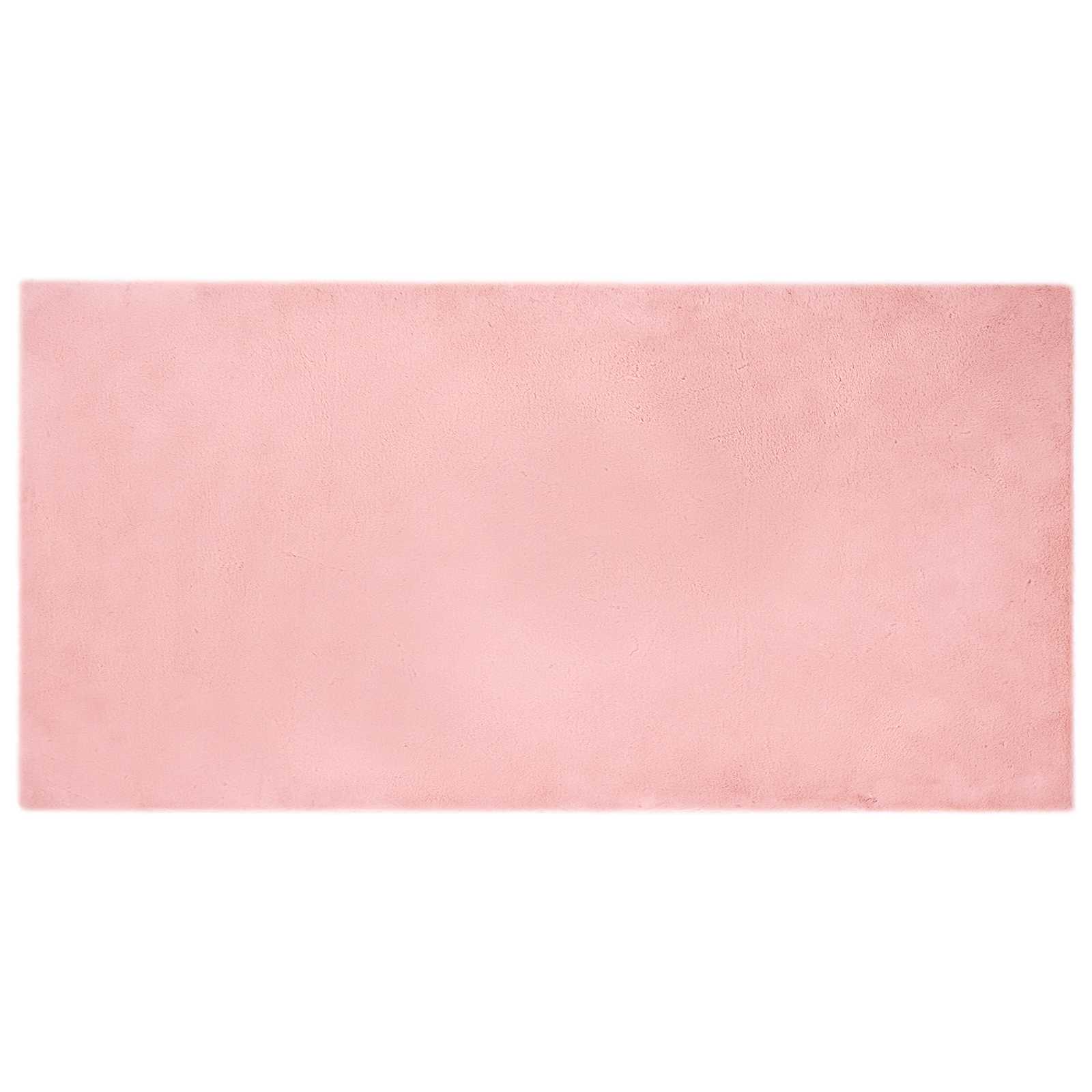 vidaXL Anti-Slip Faux Rabbit Fur Rug OLITE Pink 100 x 200 cm Polyester 2