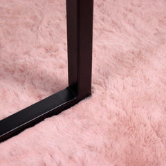vidaXL Anti-Slip Faux Rabbit Fur Rug OLITE Pink 200 x 200 cm Polyester 6